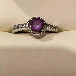 Purple Gemstone Sterling Silver Ring